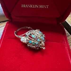 Franklin Mint Ming Dynasty Crown Dragon Ring,14K Yellow Gold ***52 GEMSTONES***